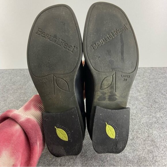 BeautiFeel Black Leather Classic Mini Heel Loafers Women’s Size 39 or US 8-8.5 - Picture 8 of 10